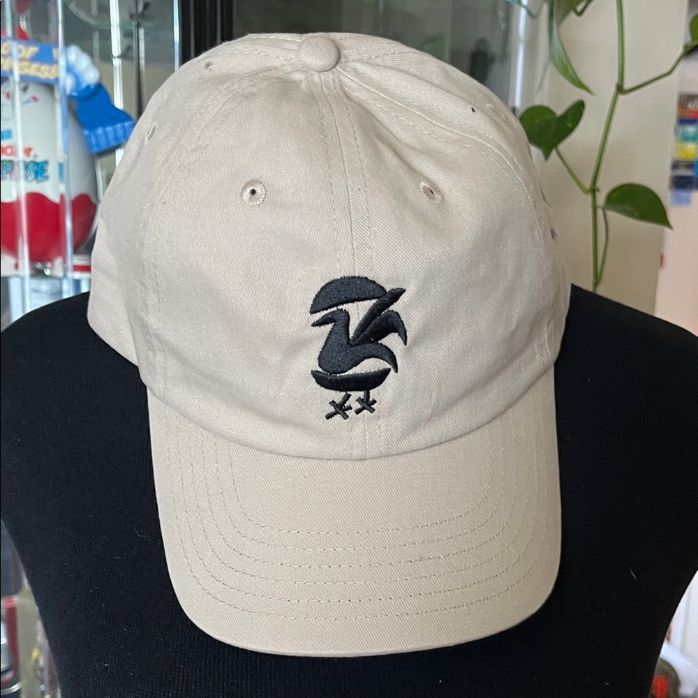 Beige Baseball Cap with Black Embroidery